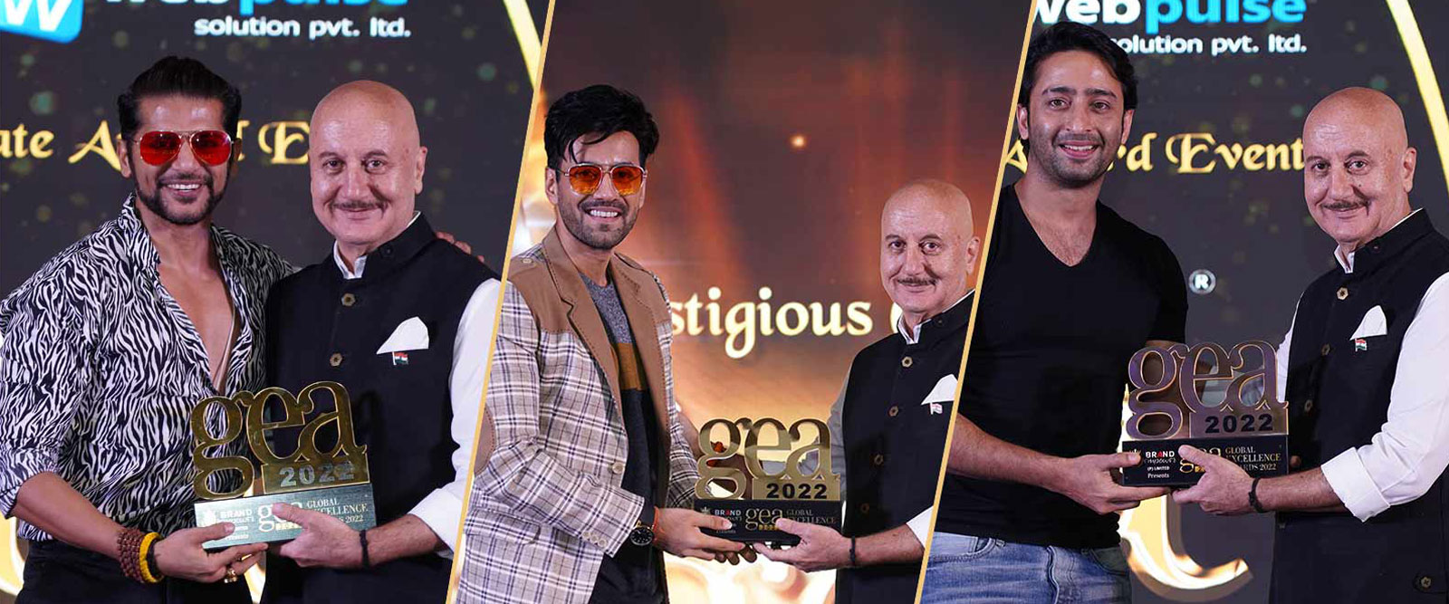 GEA 2022 Winners - Karanvir Bohra, Rupali Ganguly, Shaheer Sheikh